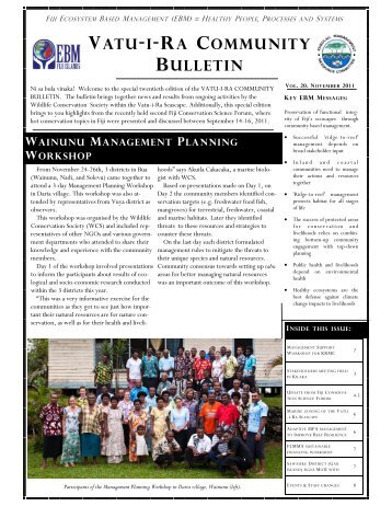 vatu-i-ra community bulletin - WCS Fiji - Wildlife Conservation Society