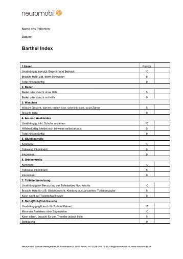 Barthel Index - Neuromobil
