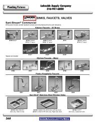 Plumbing Fixtures SINKS, FAUCETS, VALVES - Lakeside Supply ...