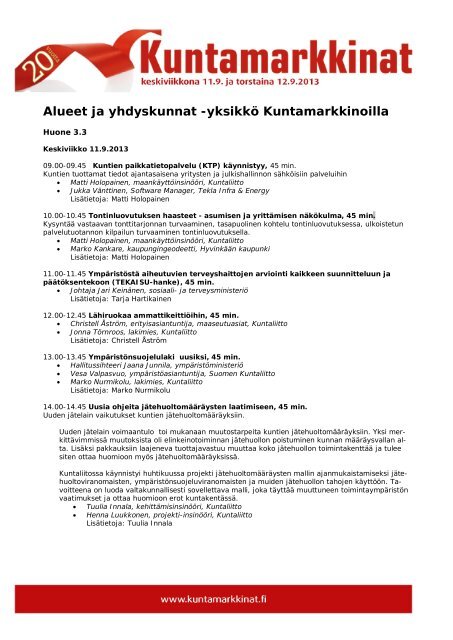 Alueet ja yhdyskunnat -yksikkÃ¶ Kuntamarkkinoilla - Kunnat.net