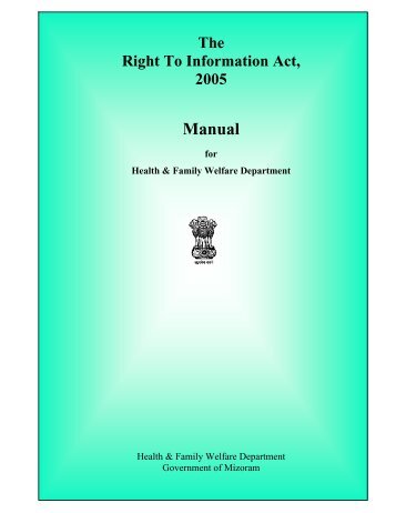 The Right To Information Act, 2005 - Manual - National Portal of India