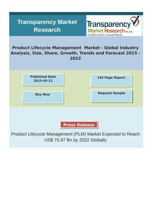 Product Lifecycle Management - Overview, Global Market Estimates and Trends