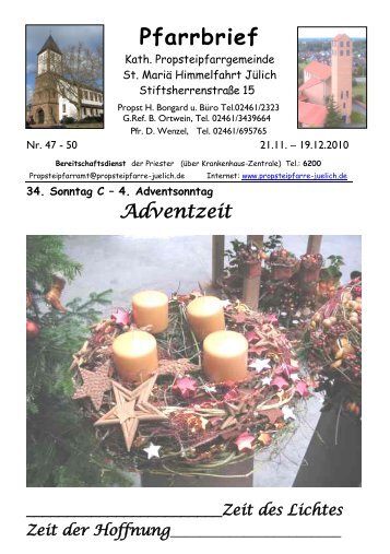 Pfarrbrief - Propsteipfarrgemeinde St. Mariä Himmelfahrt, Jülich