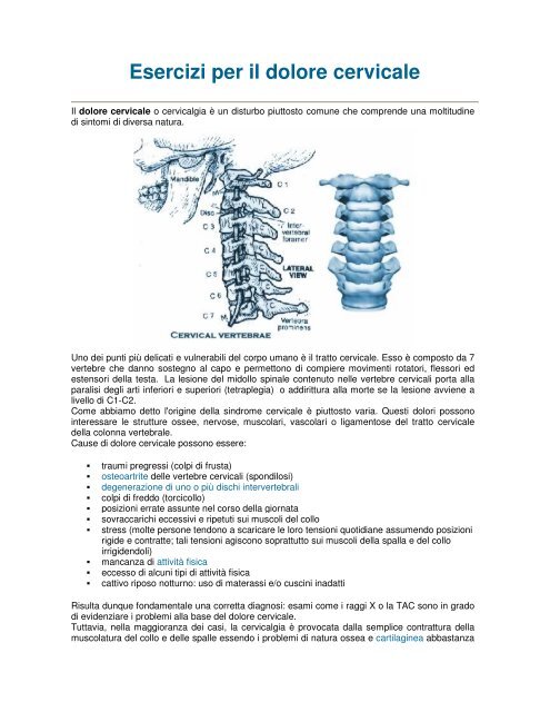 Esercizi per il dolore cervicale - Forma e Fitness