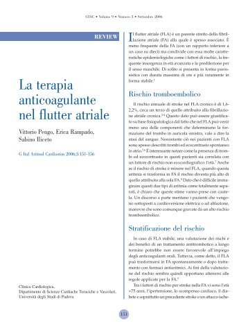 La terapia anticoagulante nel flutter atriale - Giornale Italiano di ...