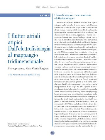 I flutter atriali atipici Dall'elettrofisiologia al mappaggio tridimensionale