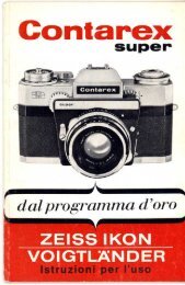 Contarex Super libretto d'istruzioni 10/1968 Italiano - Marco Cavina