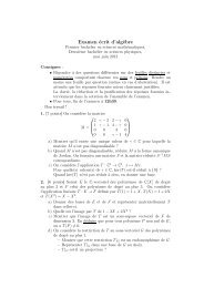 Examen écrit d'algèbre