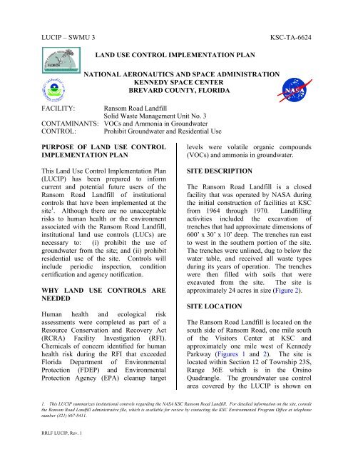 Ransom Road Landfill - Environmental Program at KSC - NASA