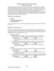 Risk Management Plan Audit Program Site Visit Checklist