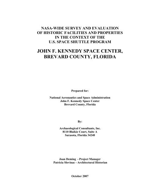 john f. kennedy space center brevard county, florida - Environmental ...