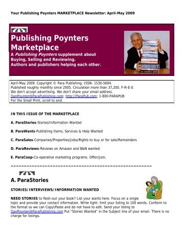 Publishing Poynters Marketplace - Para Publishing