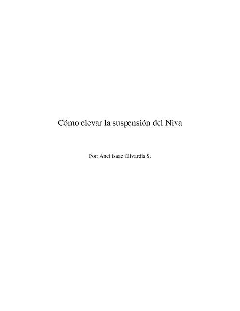 CÃ³mo elevar la suspensiÃ³n del Niva - Ladaniva.co uk