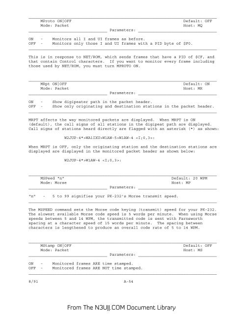 PK-232 MBX Operating Manual - N3UJJ