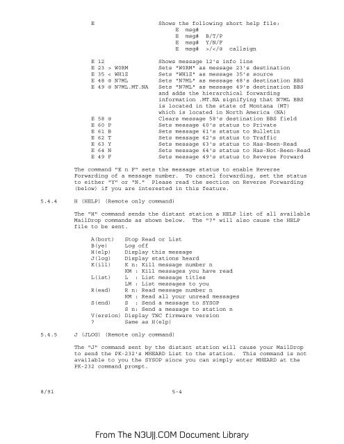 PK-232 MBX Operating Manual - N3UJJ