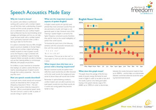 Download the speech acoustics made easy sheet - Cochlear