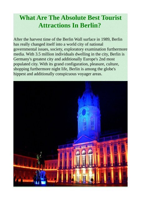 What Are The Absolute Best Tourist Attractions In Berlin?