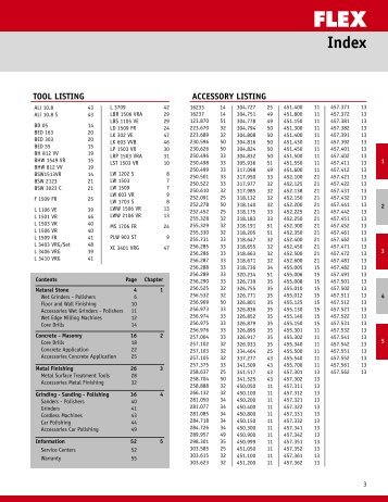 TOOL LISTING ACCESSORY LISTING - Flex North America, Inc.