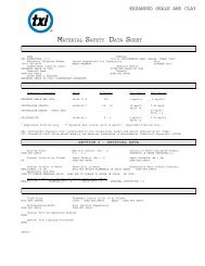 EXPANDED SHALE AND CLAY MATERIAL SAFETY DATA SHEET