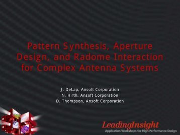 Pattern Synthesis, Aperture Design, and Radome Interaction for ...