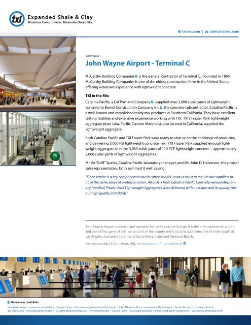 John Wayne Airport - Terminal C - Expanded Shale & Clay
