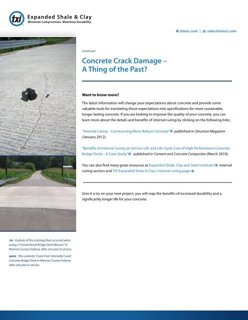 Concrete Crack Damage - Expanded Shale & Clay