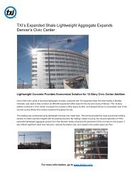 TXI's Expanded Shale Lightweight Aggregate Expands Denver's ...