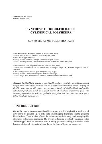 SYNTHESIS OF RIGID-FOLDABLE CYLINDRICAL POLYHEDRA 1 ...