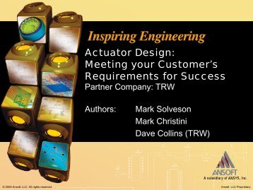 Actuator Design: Meeting your Customers' Requirements for Success