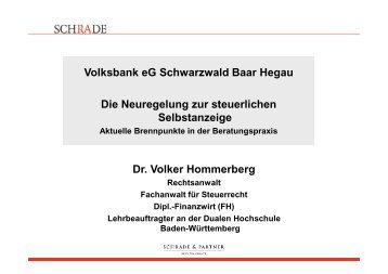 Dr. Hommerberg - Vortrag - Volksbank eG