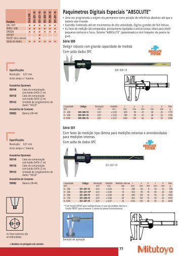 Paquímetros Digitais Especiais ”ABSOLUTE” - Mitutoyo