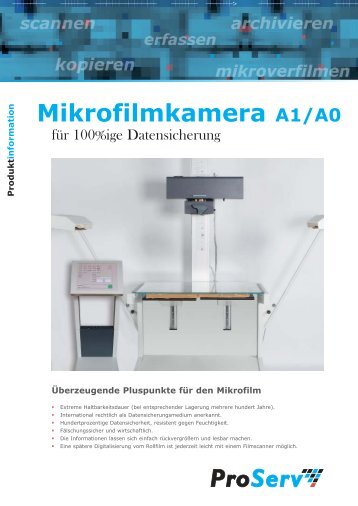 Mikrofilmkamera A1/A0 - ProServ Datentechnik GmbH