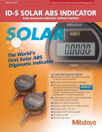 ID-S SOLAR ABS INDICATOR - Mitutoyo