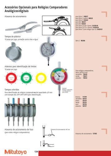 Acessórios Opcionais para Relógios Comparadores ... - Mitutoyo
