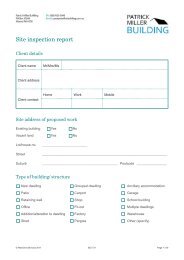 Site inspection report â blank - Mekel