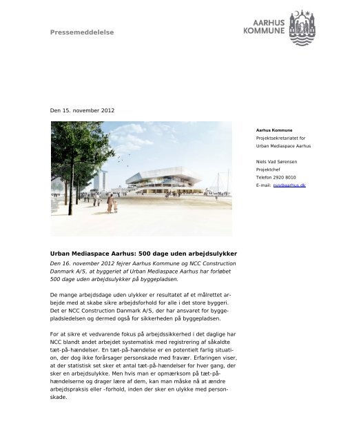 500 dage uden arbejdsulykker (pdf) - Urban Mediaspace Aarhus