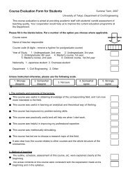 Course Evaluation Form for Students - Bridge and Structure Lab.