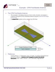 Example ± CPW Fed Bowtie Antenna