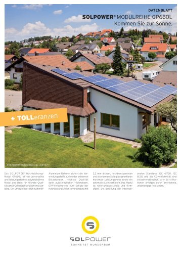 Datenblatt SOLPOWER GP660L - pro solar Solarstrom GmbH