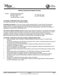 College Program Practicum - Disney Careers