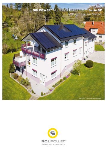 SOLPOWERÂ® NETZEINSPEISEGERÃ„T | Serie SP  Kommen Sie zur ...