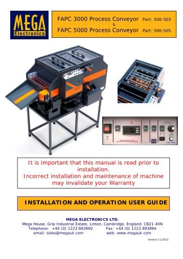 Data Sheet FAPC3000 & FAPC5000 Instructions ... - Mega Electronics