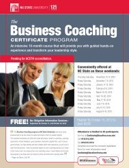 Business Coaching - North Carolina State University