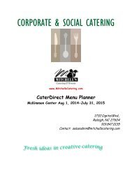 Mitchell's Catering & Events - McKimmon Center for Extension ...