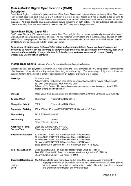 5299_Data_Sheet_QMD(Quick-Mark_Digital ... - Mega Electronics