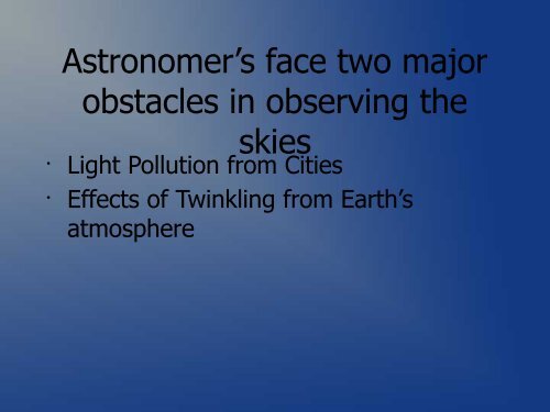 Light / Telescopes - Ann Arbor Earth Science