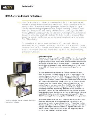 HFSS Solver on Demand for Cadence - Ansys