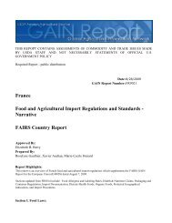 France Food and Agricultural Import Regulations and Standards ...