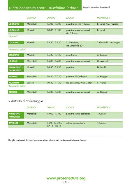 discipline indoor - in Pro Senectute Ticino e Moesano web