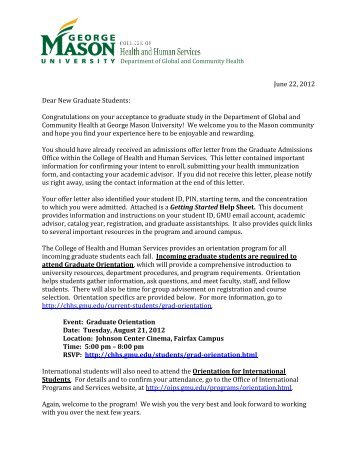 Letter (2012-2013) - College of Health and Human Services